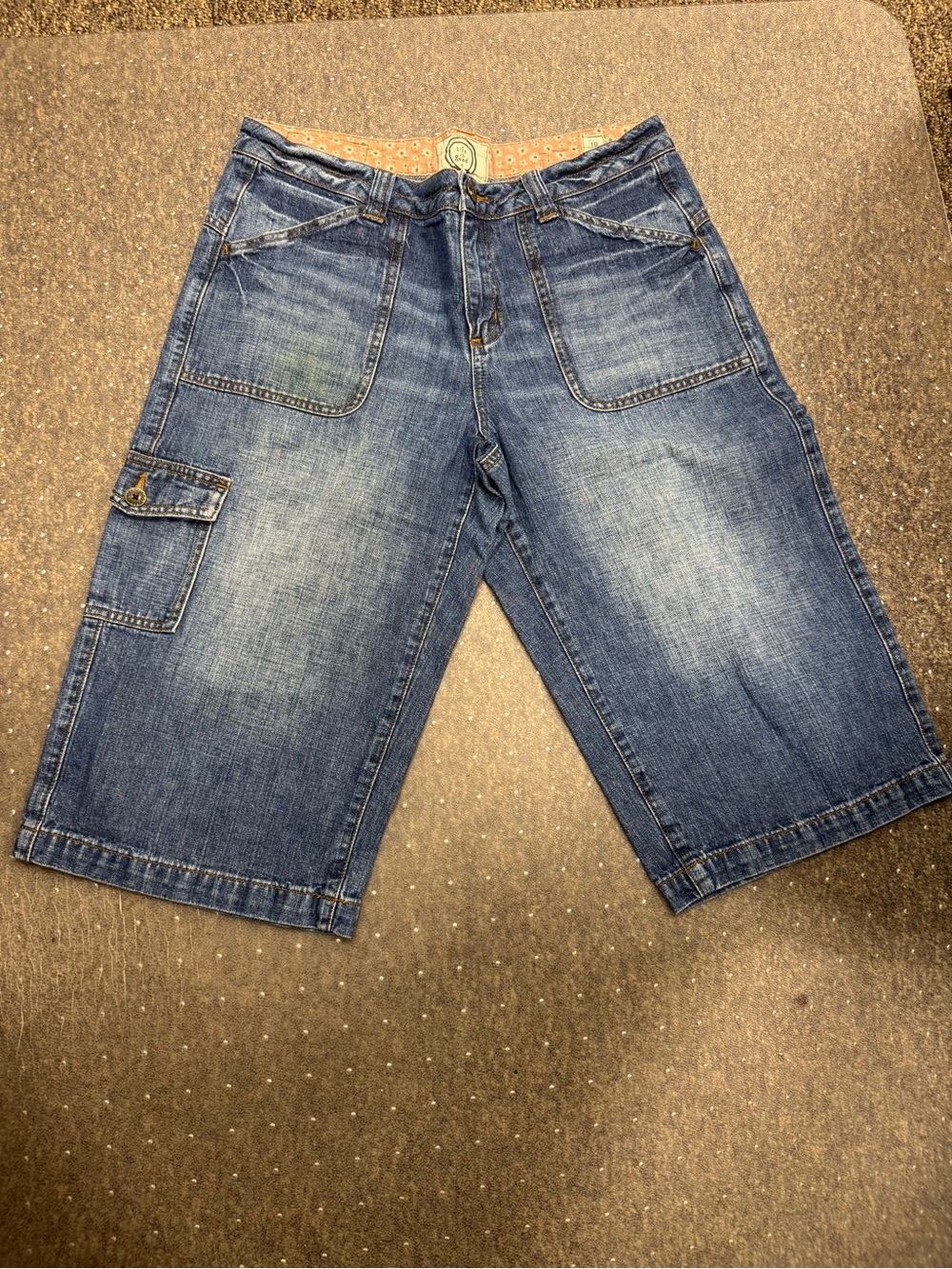 Life Is Good Women's Blue Denim Cargo Shorts